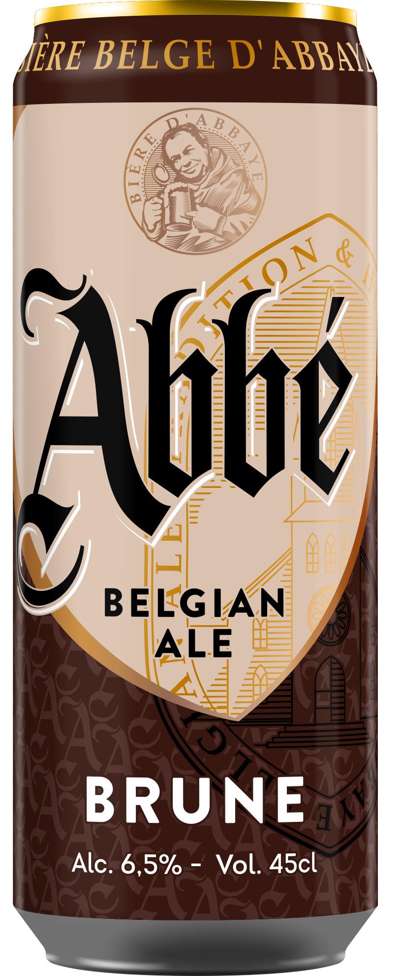 Напиток пивной Abbe Brune темное пастеризованное 6,5% 500 мл., стекло