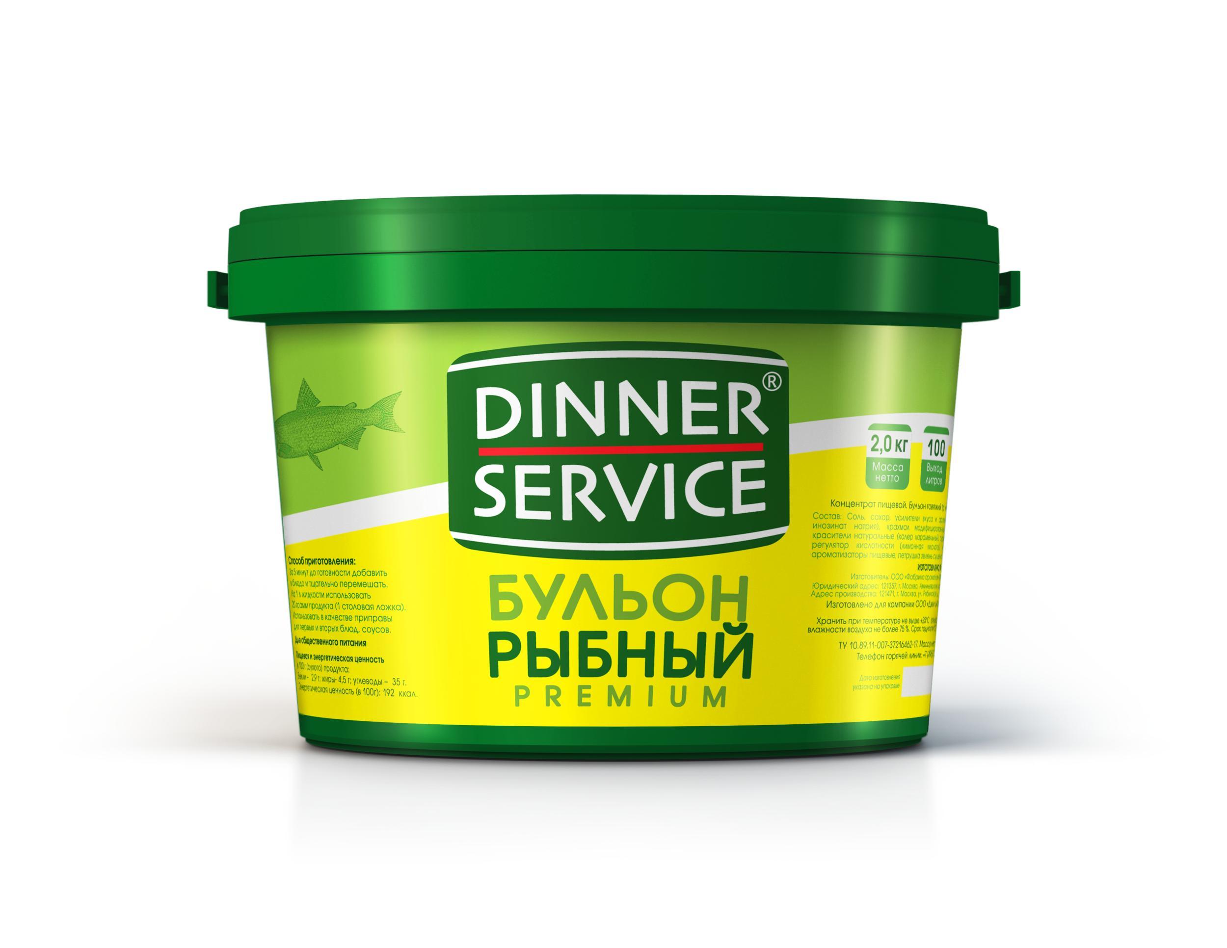 Бульон Dinner service premium рыбный 1.5 кг., ПЭТ