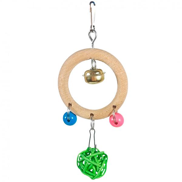 Игрушка для птиц PetStandArt Ring дерево в ассортименте 14x5x3 см.