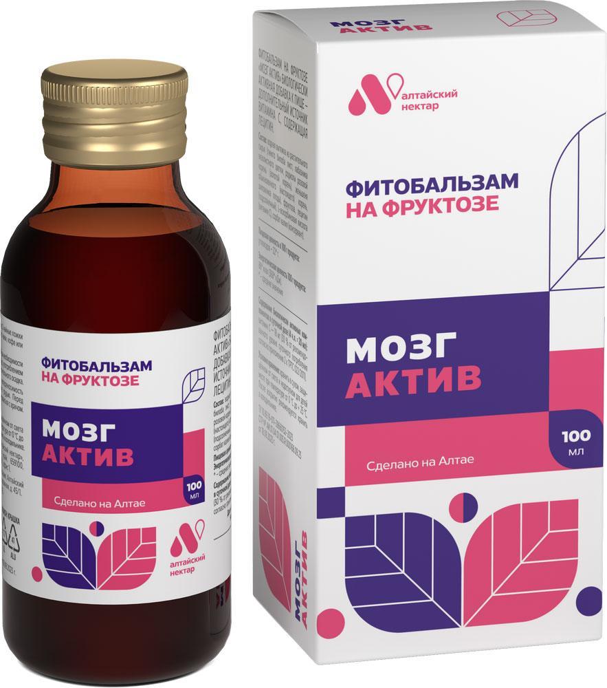 Фитобальзам на фруктозе Алтайский нектар Мозг Актив 100 мл., стекло