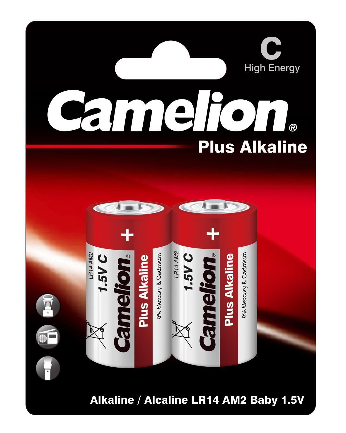 Батарейка Camelion LR14 Plus Alkaline BL-2 1.5В 2шт, блистер