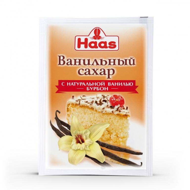 Сахар Haas ванильный с натуральной ванилью Бурбон 15 гр., саше