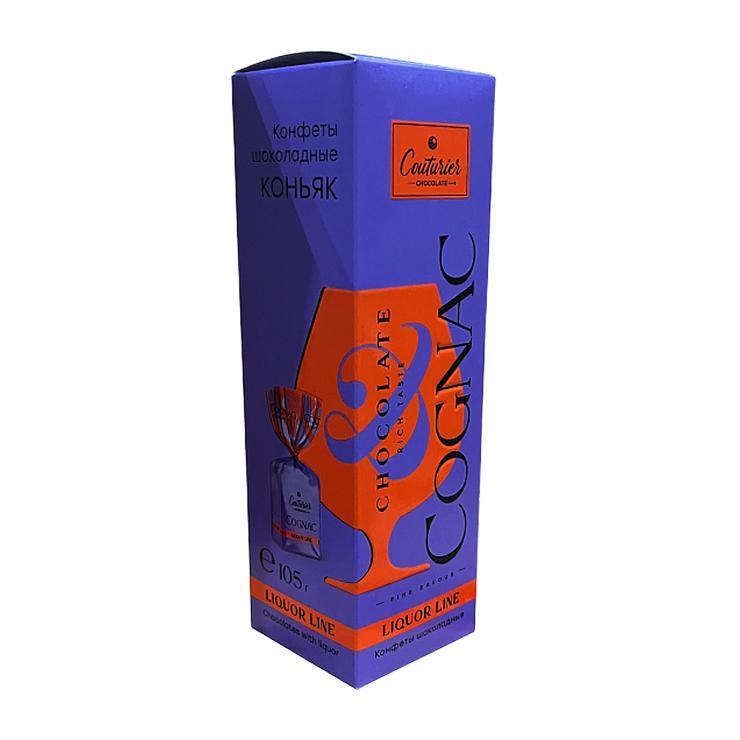 Конфеты Couturier liquor line шоколадные со вкусом cognac 105 гр., картон