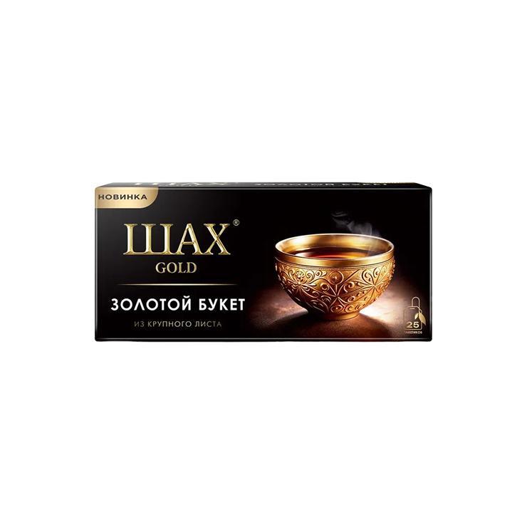Чай ШАХ gold золотой букет черный 25 пак., картон