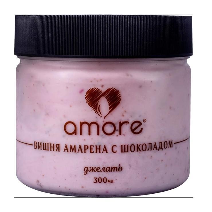 Мороженое пломбир Amore вишня амарена шоколад 250 гр., пластиковый стакан