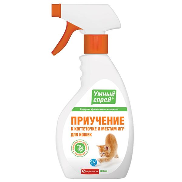 Умный спрей Apicenna Приучение кошек к когтеточке и местам для игр, 200 мл, диспенсер