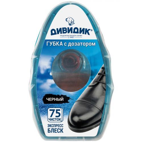 Губка для обуви Дивидик Классик для гладкой кожи черная