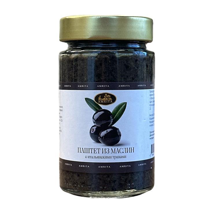 Паштет Amrita из маслин c итальянскими травами 240 гр., стекло