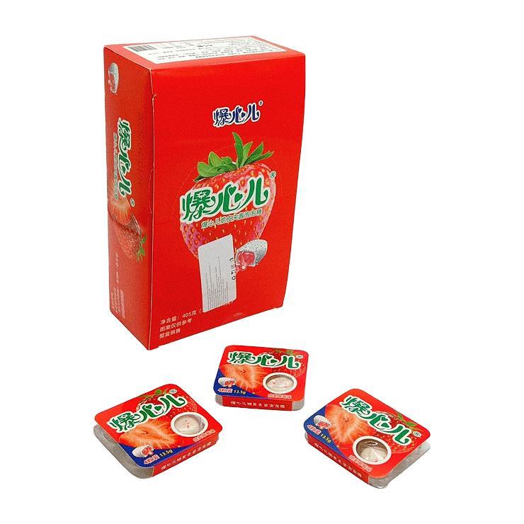Жевательная резинка Super Heart с фруктовым джемом клубника 13,5 гр., картон