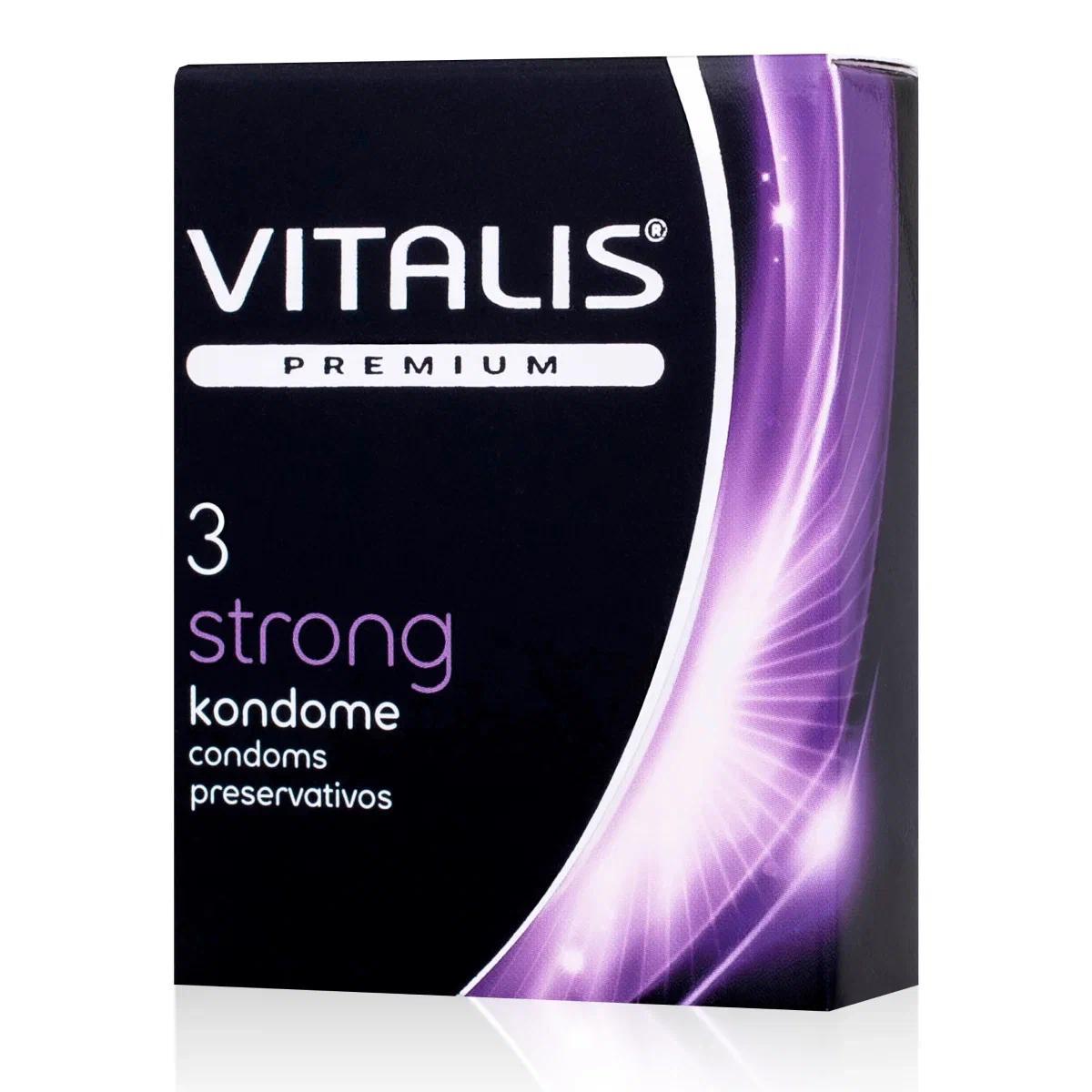 Презервативы VITALIS PREMIUM №3 strong сверхпрочные ширина 53мм 18 гр., картон
