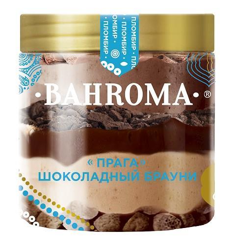 Мороженое пломбир Bahroma прага шоколадный брауни 320 гр., ПЭТ