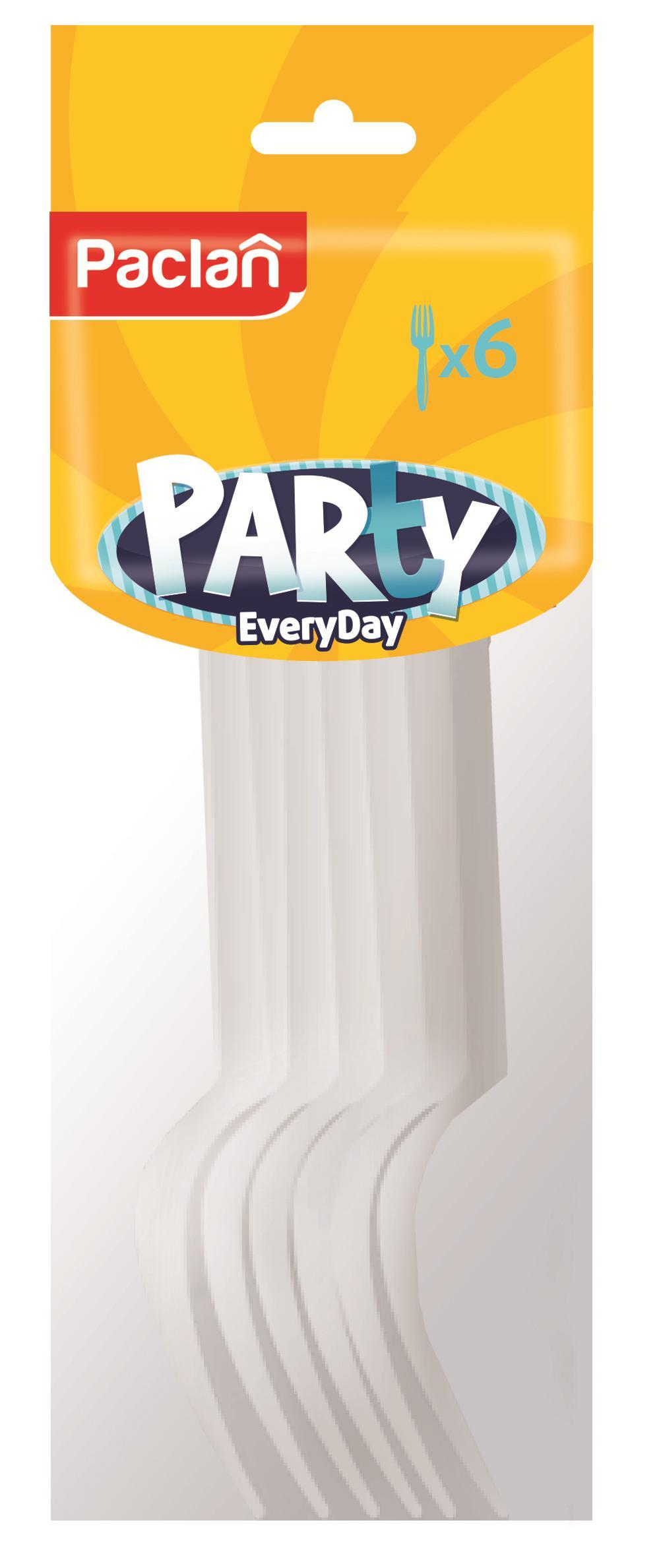 Вилки Paclan Party Every Day одноразовые, 6 шт., пакет