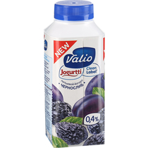 Йогурт Valio питьевой Clean Label чернослив 0 4%, 330 гр., ПЭТ