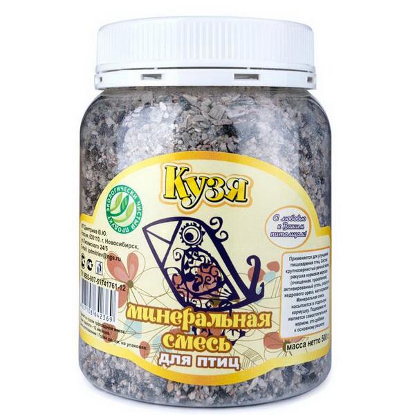 Смесь Кузя минеральная для птиц 500 гр., ПЭТ