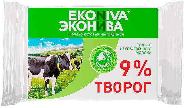 Творог ЭкоНива 9% 180 гр., флоу-пак
