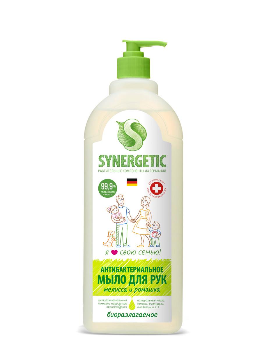 Мыло жидкое антибактериальное мелисса и ромашка, Synergetic, 500 мл., флакон с дозатором