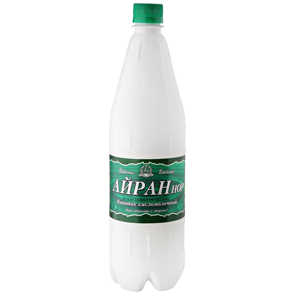 Кисломолочный напиток Айран-Нор 1% Edelweis, 1 л., пластиковая бутылка