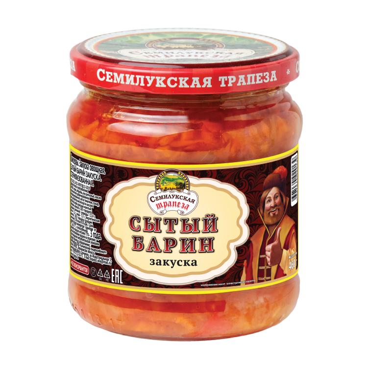 Закуска Семилукская трапеза Сытый барин овощная 460 гр., стекло