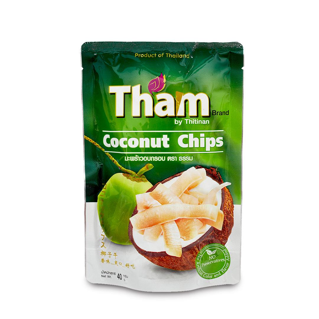 Кокосовые чипсы Tham Оригинальный вкус 40 гр., дой-пак
