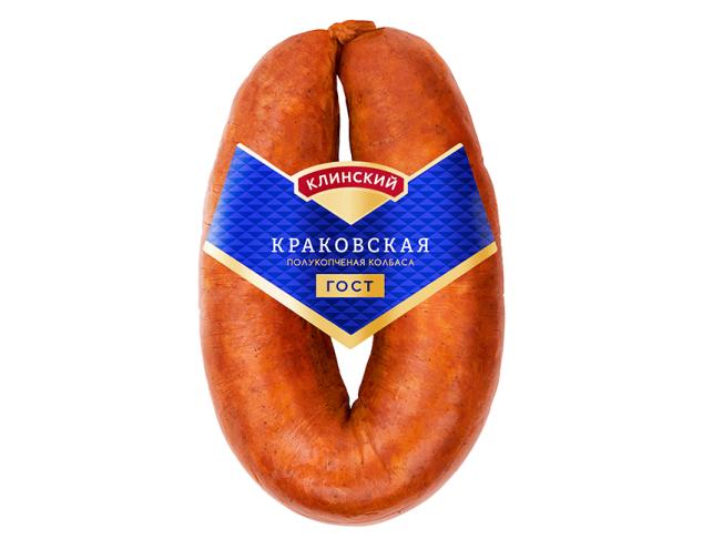 Колбаса полукопченая Клинский МК краковская 380 гр., в/у