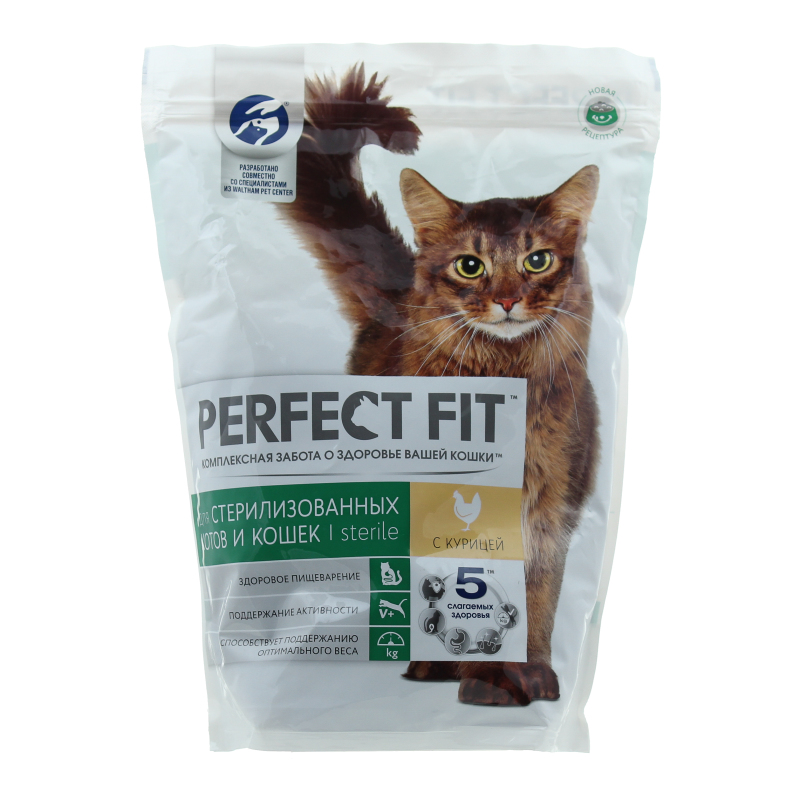 Корм для кошек сухой Perfect Fit стерлизованных курица 1,2 кг., пакет
