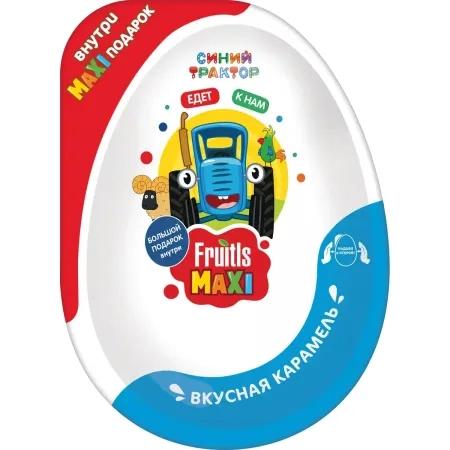 Яйцо Конфитрейд Fruitls Maxi Синий Трактор карамель с игрушкой 10 гр., пластиковая упаковка