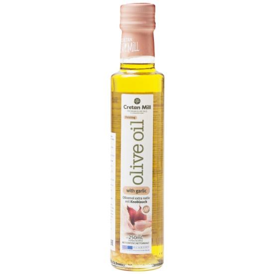 Масло оливковое Cretan Mill с чесноком E.V. 250 мл., стекло