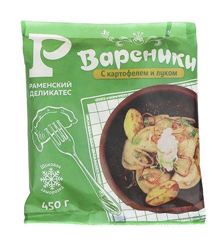 Вареники замор. с картофельным пюре и луком Раменский деликатес 450 гр., гофротара
