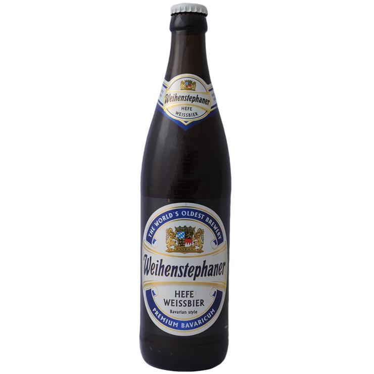 Пиво светлое Weihenstephaner Hefe-Waissbier нефильтрованное 5,4% 500 мл., стекло