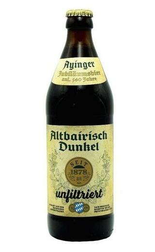 Пиво Ayinger Altbairisch Dunkell Unfiltriert темное нефильтрованное пастеризованное 5% 500 мл., стекло