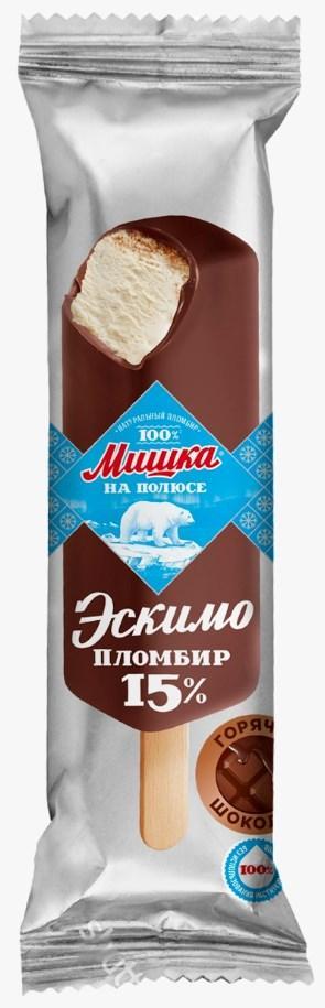 Мороженое эскимо Мишка на полюсе ваниль в горячем шоколаде 70 гр., флоу-пак