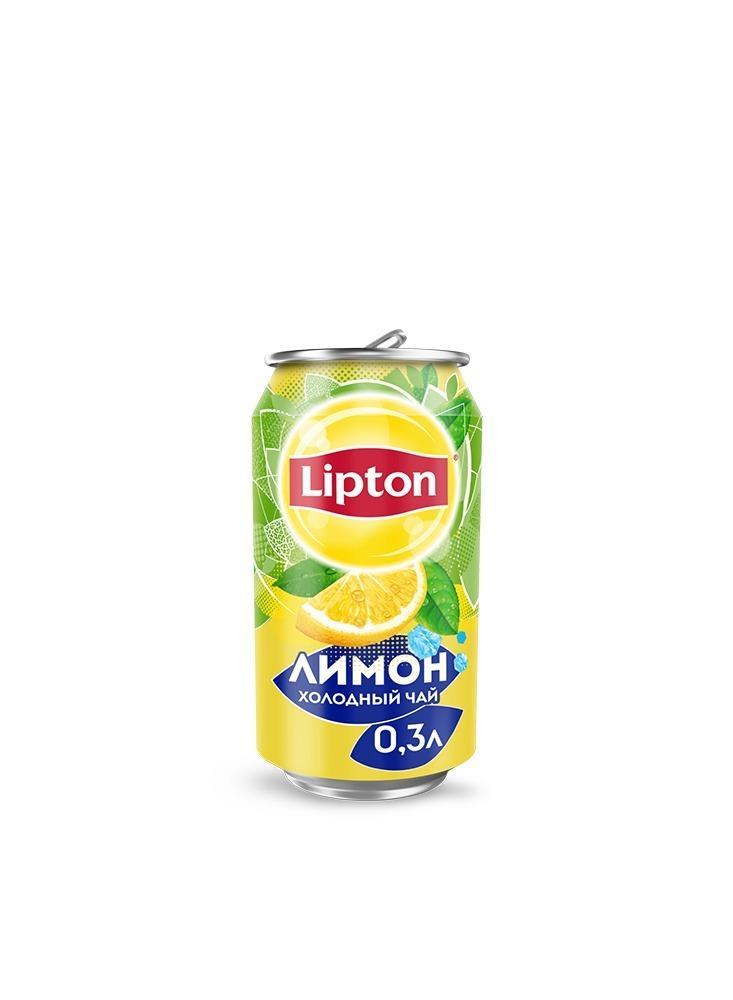 Чай холодный Lipton черный лимон 330 мл., ж/б