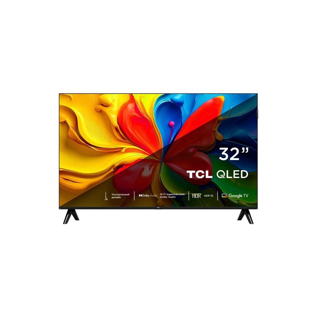 32" Телевизор TCL 32S4K-RU QLED, HD, СМАРТ ТВ, Google TV, черный