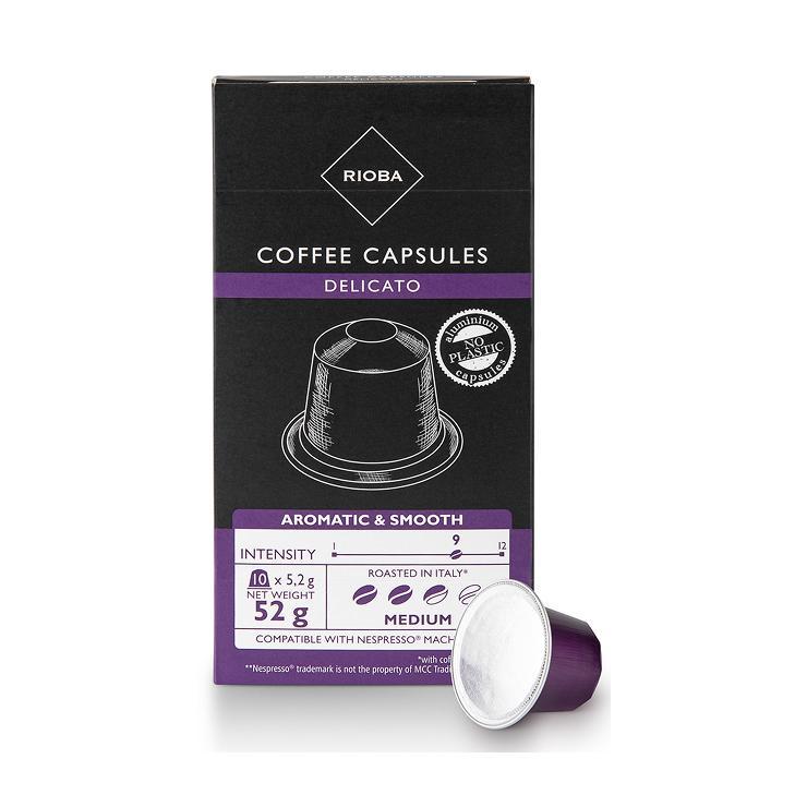 Кофе RIOBA Delicato Nespresso в капсулах 10 шт., 52 гр., картон
