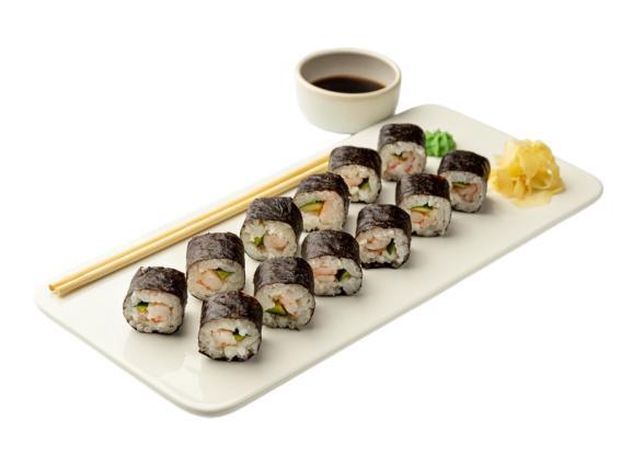 Ролл ВкусВилл с креветкой и огурцом 200 гр., пластиковый контейнер