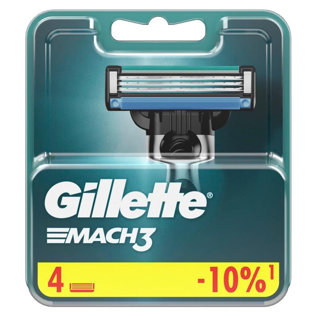 Картридж сменный Gillette Mach 3 + Power Fusion ProGlide для станка мужской 4 шт., блистер