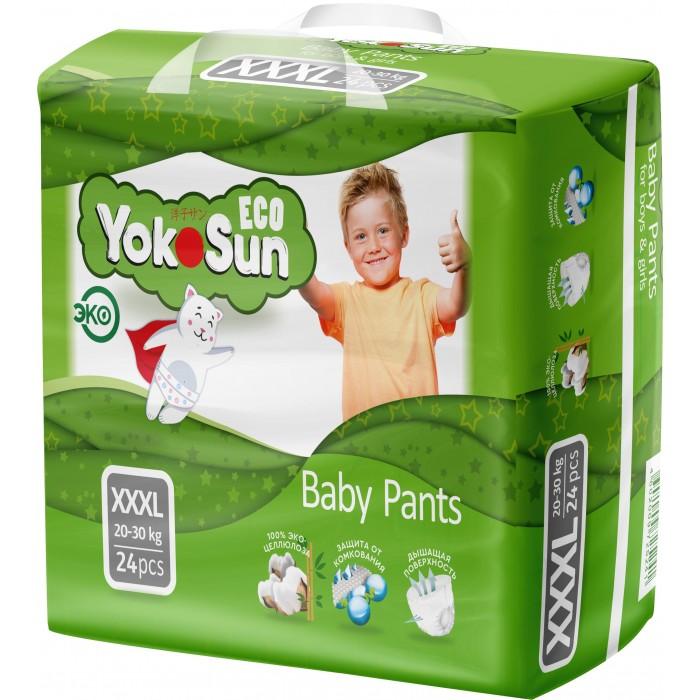 Детские подгузники-трусики ECO размер XXXL (20-30 кг) 24 шт, YokoSun, 1.23 кг., полибэг