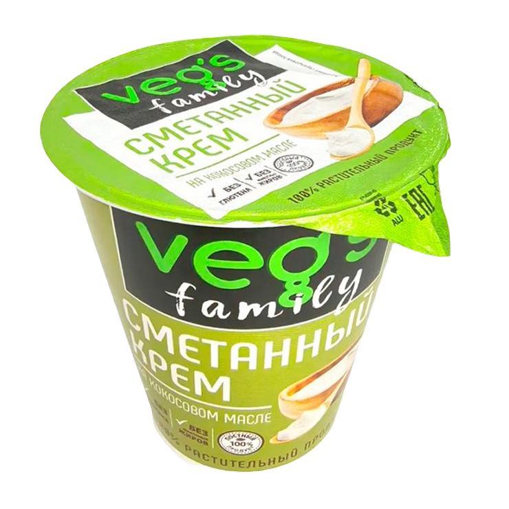 Крем сметанный Veg's family на кокосовом масле 320 гр., стакан