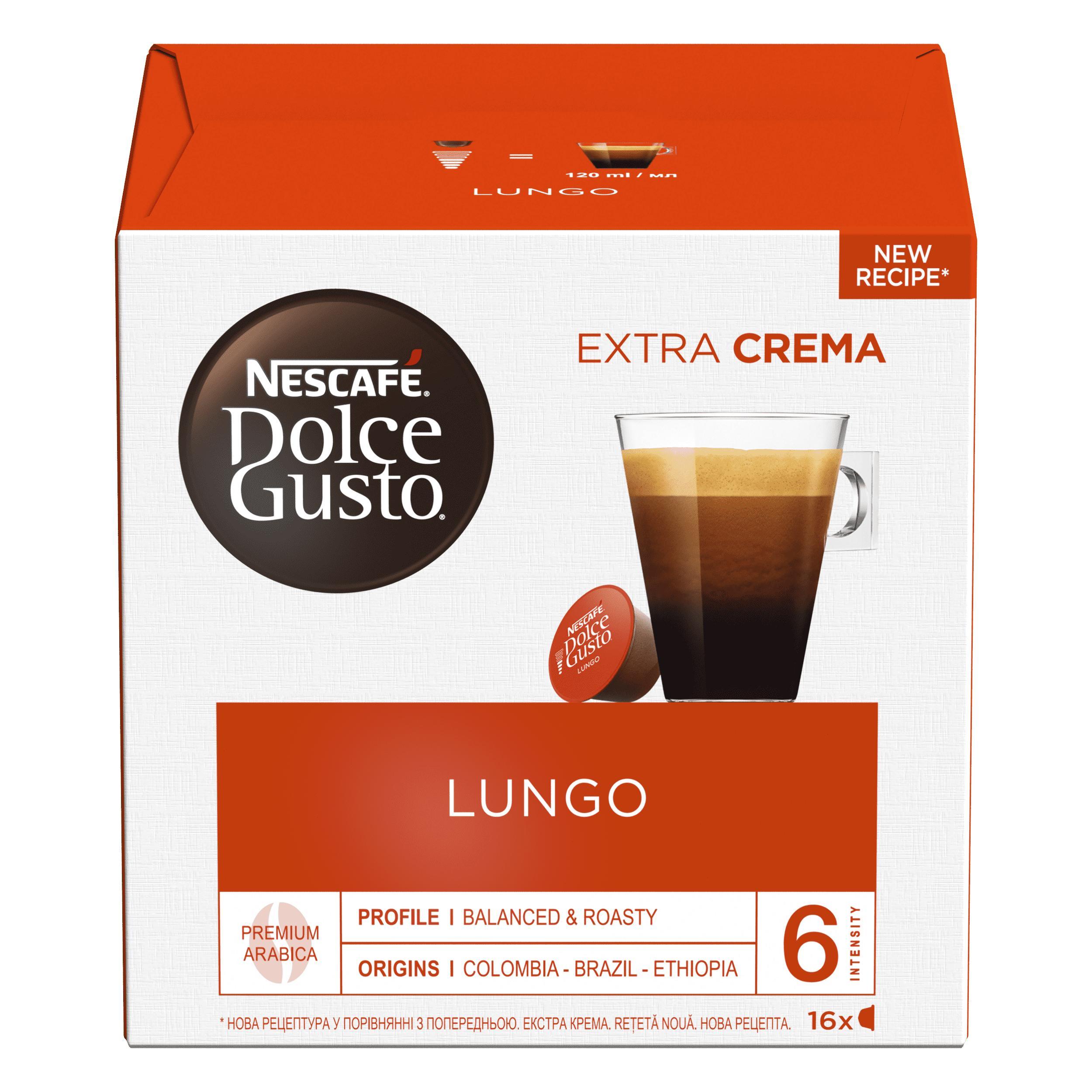 Кофе Nescafe Dolce Gusto Лунго 16 капсул 112 гр., картон