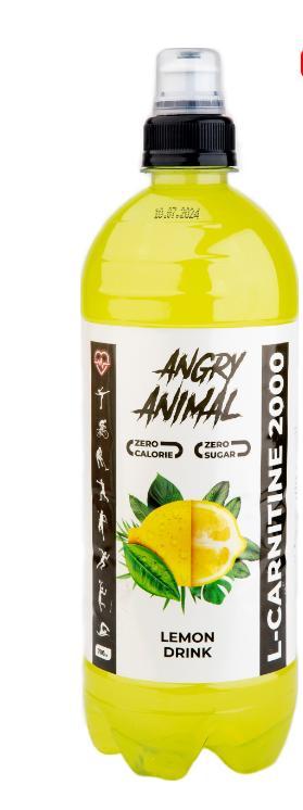 Напиток изотоник Angry Animal L-carnitine лимон спортивный 700 мл., ПЭТ