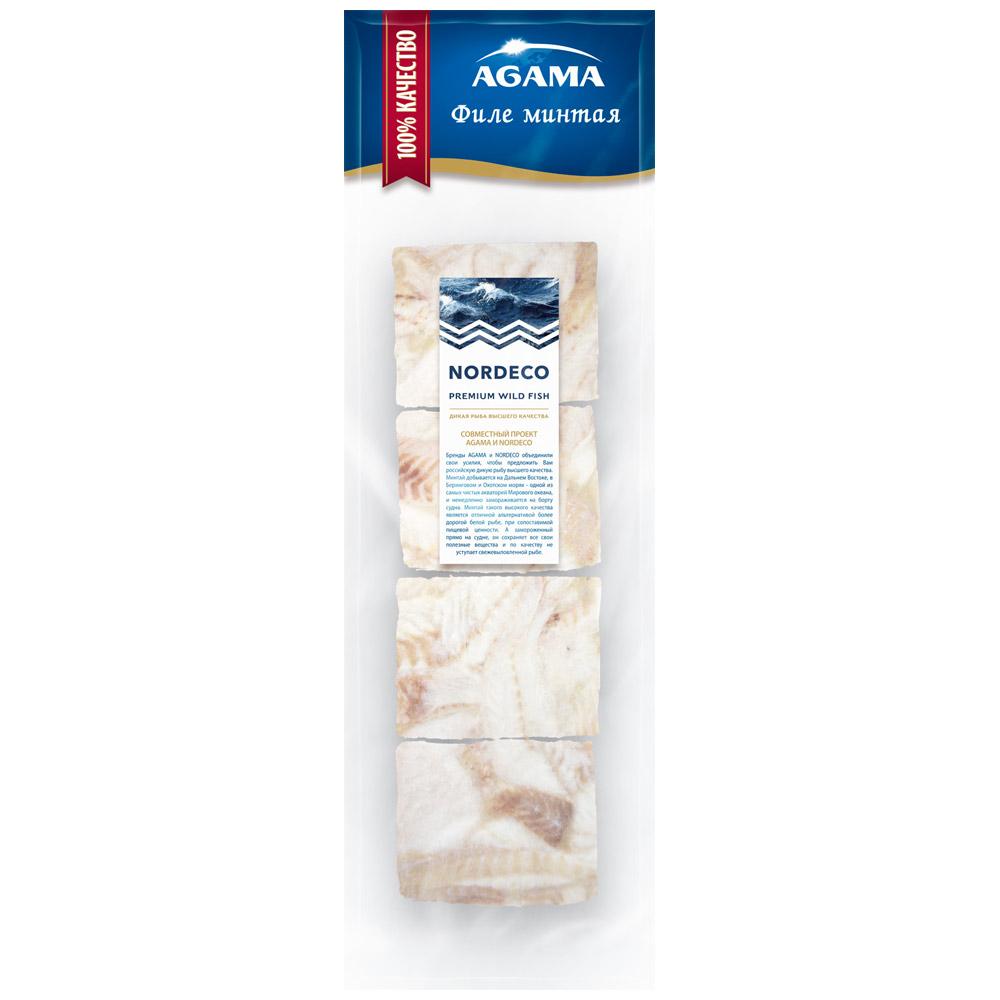 Минтай Agama филе порционное з/м 400 гр., пакет