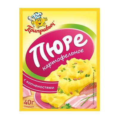 Пюре Приправыч картофельное с копченостями, 40 гр., саше