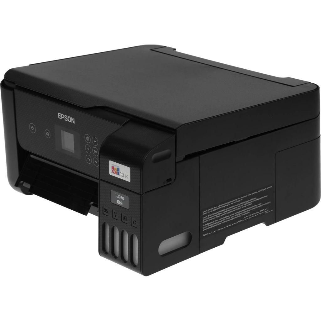 МФУ струйное Epson L3260 цветная печать, A4, с СНПЧ, черный [c11cj66408/409/507/511/414/]