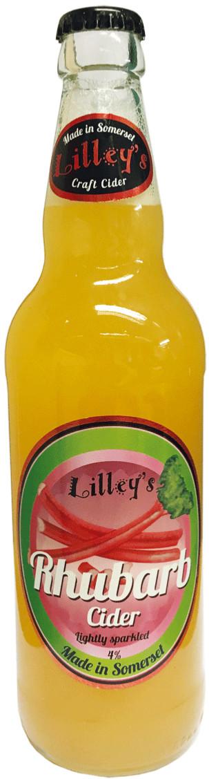 Cидр яблочный сладкий со вкусом ревеня 4% Lilley's Cider, 500 мл., стекло