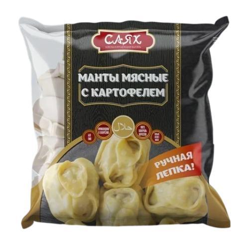 Манты Саях мясные с картофелем халяль 850 гр., флоу-пак