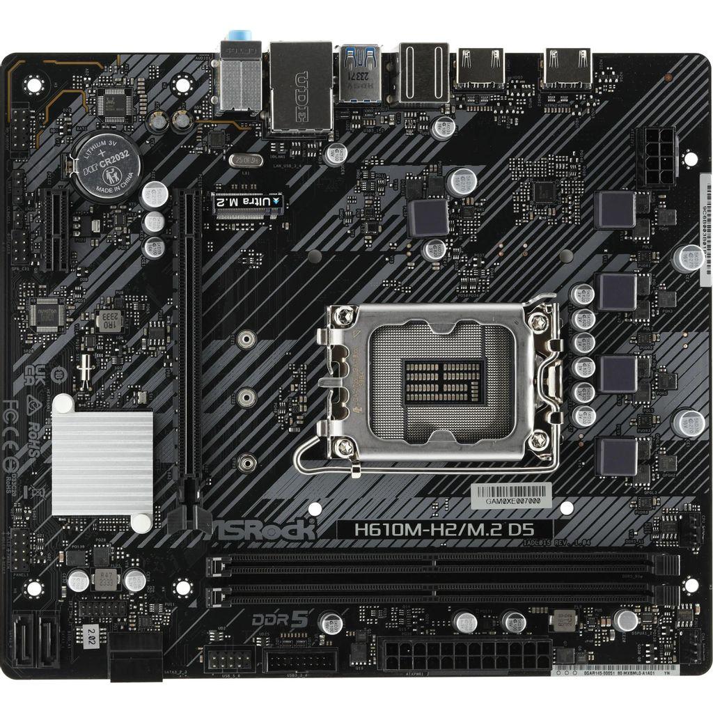 Материнская плата ASRock H610M-H2/M.2 D5, Socket LGA 1700, Intel H610, mATX, Ret