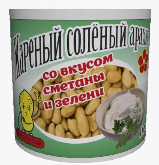 Арахис Jinhua Food со вкусом сметаны и зелени 110 гр., ж/б