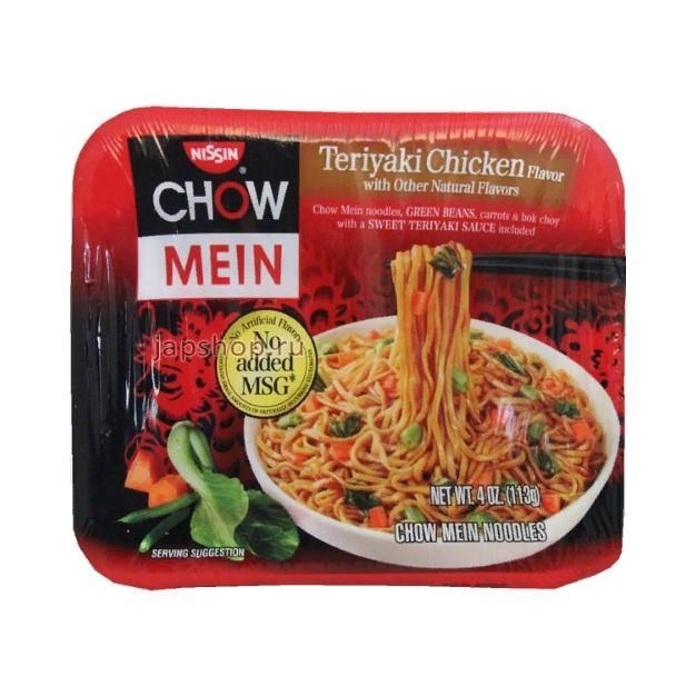 Лапша Nissin chow mein курица с соусом терияки, 113 гр., лоток