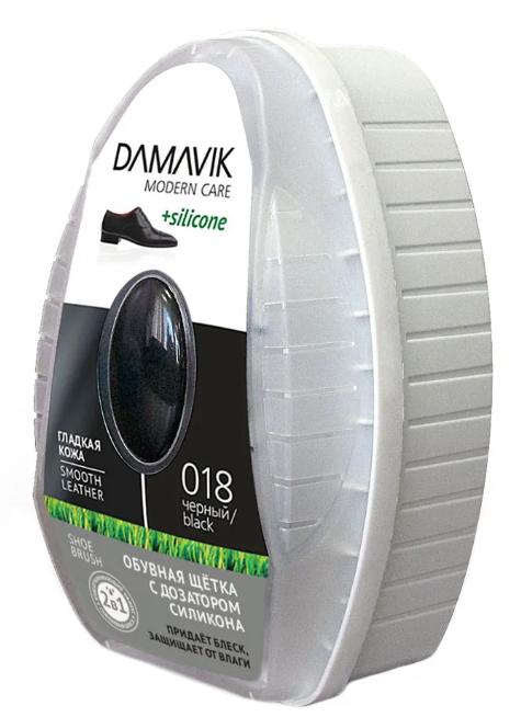 Обувная щетка Damavik Silicone с дозатором силикона 6 мл. черная, пластик