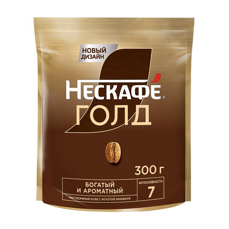 Кофе растворимый Нескафе Голд сублимированный 300 гр., дой-пак